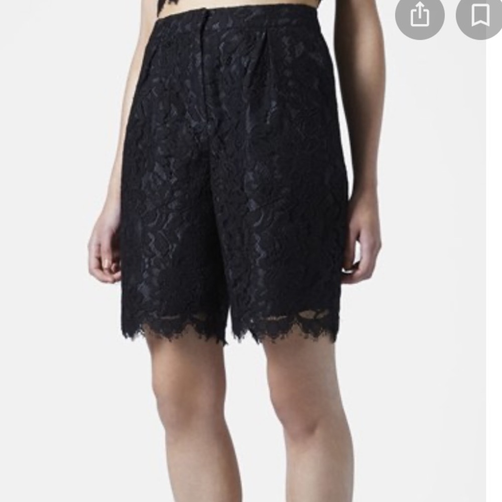 Topshop Black Floral Lace Shorts